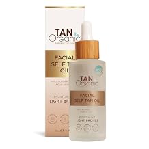 TanOrganic Face Self Tanning Oil 50ml | Organic Natural Fake Tan for Face | Vegan Facial Tan Oil for Hydrated Glow | Bronzing Drops