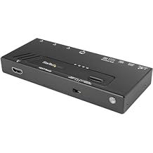 4 Port HDMI Switch - 4K with Fast Switching, Auto-Sensing & Serial Control - Automatic 4x1 HDMI Video Switcher Box, TAA (VS421HD4KA)