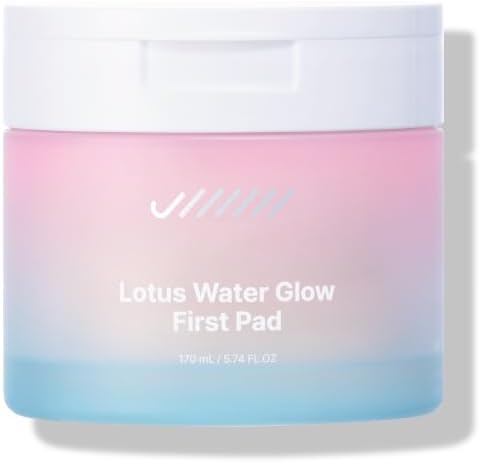 JINNYH Lotus Water Glow First Toner Pad (70 Pads) Jeju Lotus Korean Toner Pads with MPD Tech, 400 000 ppm Lotus Essence, Vegan Cotton & Multi-Hyaluronic Acid