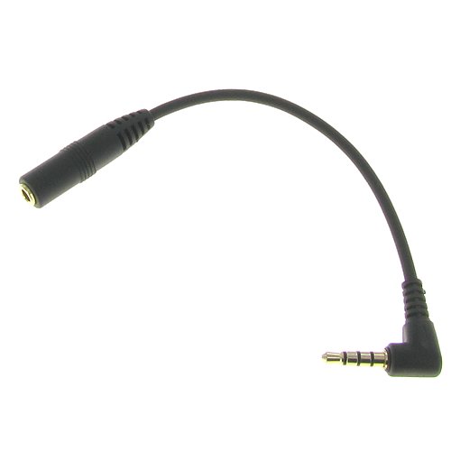 Valley Enterprises 6 inch TRRS 4-Pole 3.5mm Male Right Angle to 3.5mm Female Audio Cable