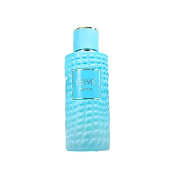 Rome Imagine Eau de Parfum, Turquoise Blue Glass Bottle, Floral Scent, Long-Lasting Luxury Fragrance for men 3.4 Fl Oz