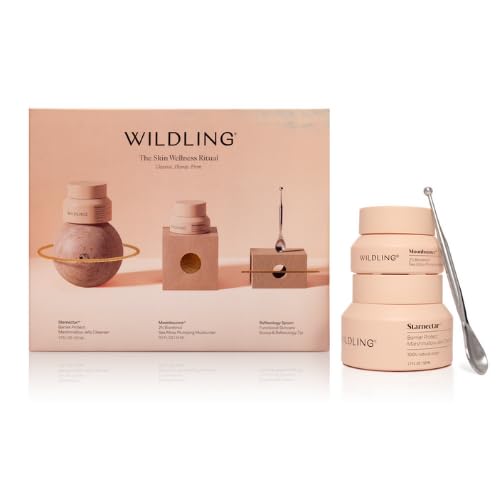 WILDLING The Skin Wellness Ritual Set | Skincare Starter Set | Cleanse  Hydrate | Starnectar Jelly Cleanser 1.7oz  Moonbounce Moisturizer .5oz  Reflexology Spoon | Natural  Cruelty Free