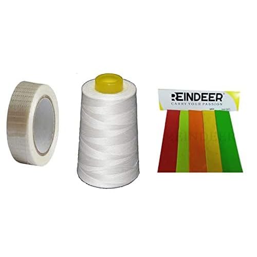 REINDEER Cricket Bat Protection Grade Combo with 2 Toe Guard l Cricket Bat Fiber Repair Tape Roll 1 inch l Bat Handle Nylon Thread for Cricket Bat Care Kit