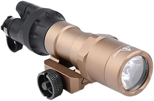 Scout M300B Mini Flashlight Torch Light,520 Lumens LED White Light Strong Flashlight,With Remote Pressure Switch Momentary Mode & Replaceable Mounting Tail Cap Base Constant Mode,For 20mm Rail,Tan