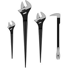 C&T 3-Piece Adjustable Spud Wrench and Pry Bar Set, 10In, 12In, 16In, Spud Wrench, Nail Puller, Claw Bar, Cats Paw Nail Puller, Universal Wrenches, CR-V, Suitable for Home Renovation and Woodworking