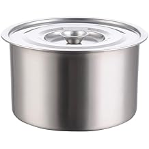 AUNMAS Stainless Steel Stockpot, Multipurpose Stockpots with Lid Seamless Cooking Pot for Gas Electric Induction Stove (20cm)
