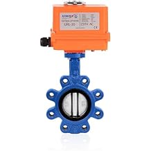 UNOX Butterfly Valve DN50 (2") 220V AC Electric Actuator Lug Type Iron Disc EPDM Seat GGG40.3 Body for Water & Air | Industrial Butterfly Valves