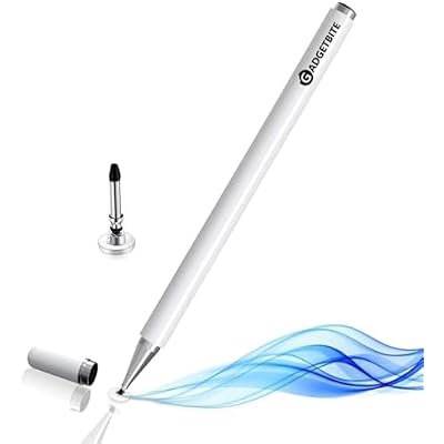 Aluminum Super Light Weight Capacitive Stylus Pen for Touch Screen Devices with Fine Point Disc Compatible with All iOS and Smart Android Phone & Tablets Non Magnetic White