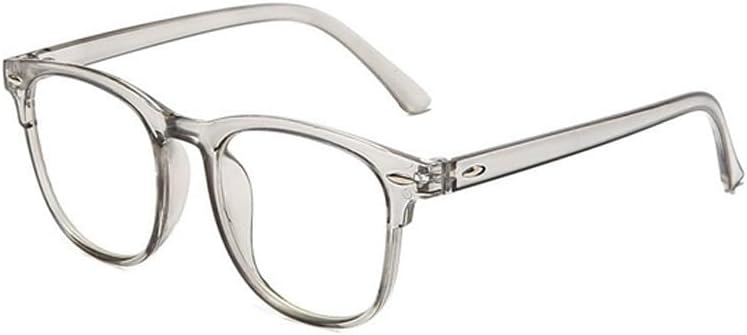 Transparent Computer Glasses Frame Women Men Anti Blue Light Round Eyewear Blocking Glasses Optical Spectacle Eyeglass Gray