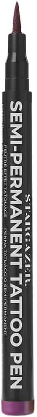 Stargazer Semi-Permanent Vegan Tattoo Pen 7. Up To 24 Hour Strong Purple Colour For Skin Art With A Fine Line Nib.