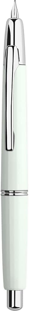 erofa Majohn A2 Press Fountain Pen Extra Fine Nib with Box, Retractable White Resin Ink Pen with Converter Writing Pen Set (Silver Clip Version)