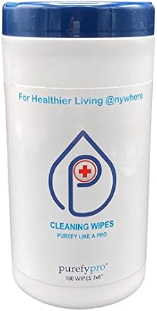 PUREFY Professional Cleaning Wipes. Cleans Instantly. Streak Free. Leaves No Residue. No Rinse. Lint Free. No Fragrance. Larger Size and Excellent Value. (Pack of 1)
