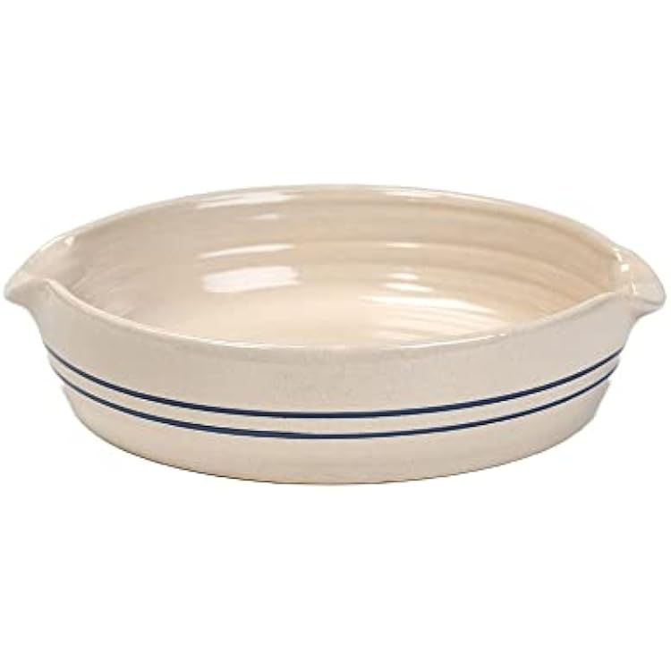 Heritage Blue Stripe Stoneware Handmade Cornbread Pan