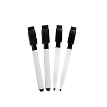 Flexible Magnets Fine tip Dry Erase Black Markers with Magnetic Cap and Eraser, Perfect for Dry Erase Boards and Whiteboards Pack of 5
