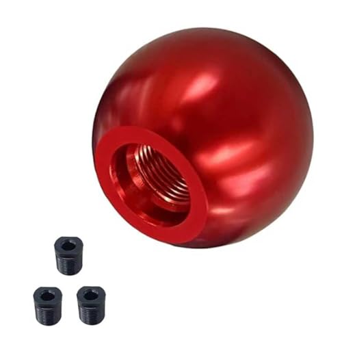 Car Ball Shifter Knob, Scratch-Resistant 5 Speed Metal Stick Shift Knob, Automotive Modification Gear Shift Ball Accessories, Universal for Most Cars Red