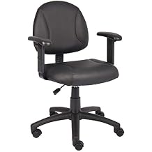 Boss Office Products Posture Task Chair with Adjustable Arms in Black, 250 B306