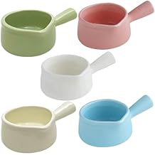 Ceramic Mini Milk Pot with Handle 50ml 60ml Creamer Cups Microwave Dishwasher Safe Solid Color Tableware for Coffee, Sauce Sauce Dish(60ml)