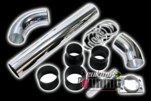 Aluminium Powerrohr Ansaugrohr Set poliert universal für Sport Luftfilter