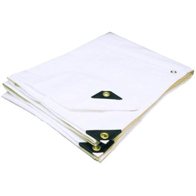 24X36 Extra Heavy Duty 12 mil White Tarp 3 Ply Coated Reinforced Canopy 6 oz 3 Layer Includes Tarps Tools and Toys Maintenance Manual