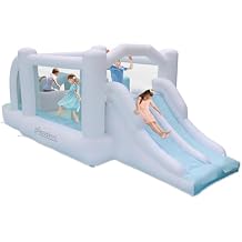 Bounceland Obstacle Dream Bouncer Combo Slides,18.5 ft x 8.5 ft x 6 ft H, Air Blower Included with GFCI, Dual Slides, Obstacle Course, Trendy Neutral Color, Indoor and Outdoor Play for Kids