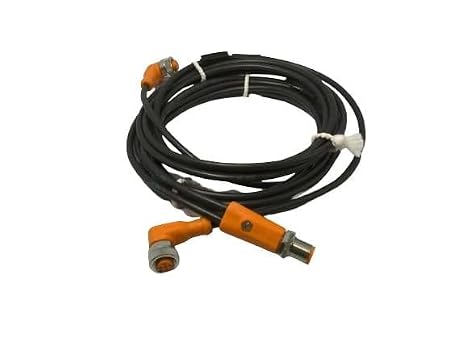 IFM YDOAH040MSS0002H04STGH050MSS-EVC435 5 M Cable, 60 VAC/DC, EVC435, FKM Sealing, IP65/67/68/69K, M12 Connector, Nickel-Plated Brass NUT, TPU Molded Body, Y Connection Cable