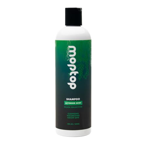 MopTop Salon Gentle Shampoo Color Safe Salon Quality Hair Cleanser, Improves Moisture & Reduces Frizz, Sulfate & Paraben Free Hair Care for Straight, Wavy, Curly, Coily Hair Lavender Mint, 12oz