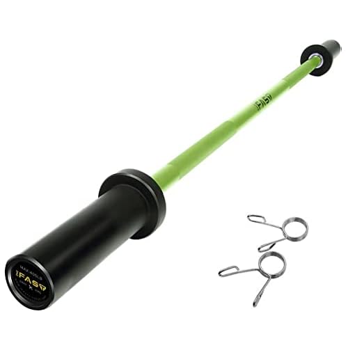 IFAST Olympic Barbell Bar 4FT Solid Chrome Barbell with Bearing, 7.2FT Home Gym 2 Weightlifting Bar, 400lbs1200lbs Weight Capacity