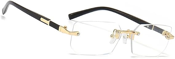 Rimless Tinted Sunglasses for Women Men, UV400 Protection
