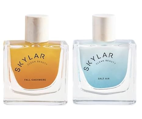 Skylar Fall Cashmere and Salt Air Eau de Perfume Layering 2 Pack- Hypoallergenic & Clean Perfume for Women & Men, Vegan & Safe for Sensitive Skin- (50mL /1.7 Fl oz)