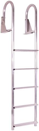 Dockmate Wide 5-Step Flip-Up Dock Ladder, Aluminum, 750 lb Capacity