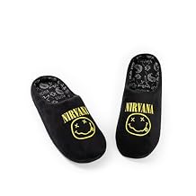 Nirvana Unisex Black Logo Mule Slippers | Comfortable Indoor Footwear Music Band Merchandise