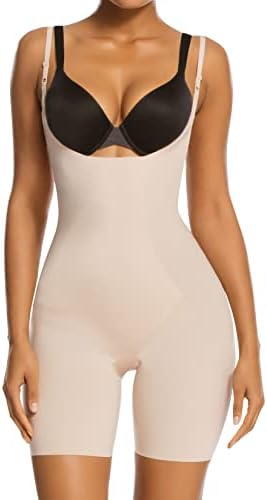 SHAPERX Shapewear for Women Tummy Control Open Bust Thigh Slimmer Body Shaper