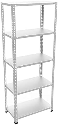5 Katlı Galvaniz Çelik Raf - Depo, Arşiv, Kiler, Dosya, Market Rafı, Civatalı Raf Sistemi 31x75 cm 200 cm 0.70 mm