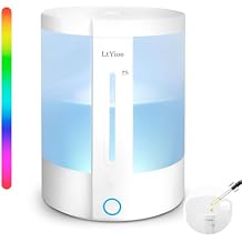 LtYioe Top Fill Humidifiers for Bedroom, 8-Colorful Lights, 2.5L Tank, Easy Fill&Clean, Ultra-Quiet Cool Mist with Essential Oil Diffuser, Touch Buttons, 3 Mist Modes, Auto Off, for Office, Home,16H.
