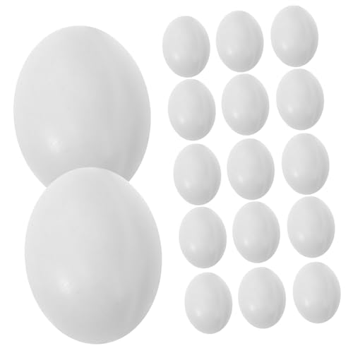 Garneck 10pcs Artificial Bird Eggs Blue Eggs Fertile Eggs for Hatching Fake Training Eggs Bird Egg Prop Faux Simulation Simulated Laying Chicken Fake Eggs Bird Breeding Tool Plastic White