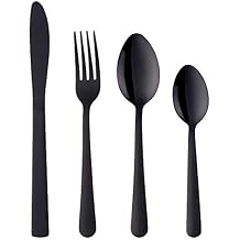 BuyGo Blue 4-Piece Stainless Steel Flatware Set - Dinnerware and Tableware Set - Silverware - Dishwasher Safe