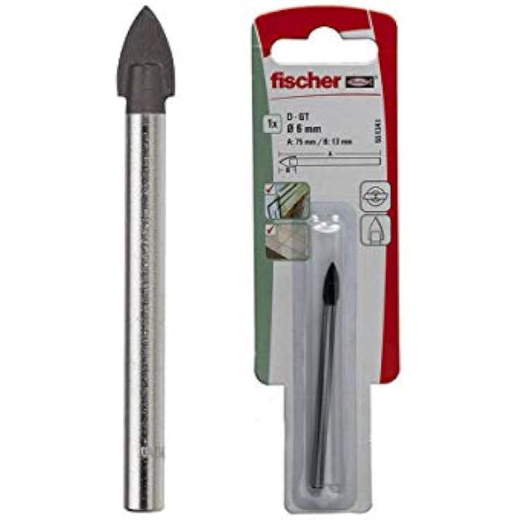 Fischer 551344 Glass Ceramic Tile Drill Bit with Carbide Cutter for Glass and Ceramics D-GT PV 10 K