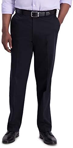 Haggar Mens Iron Free Premium Khaki Classic Fit Flat Front Expandable Waist Casual Pant Regular and Big & Tall Sizes