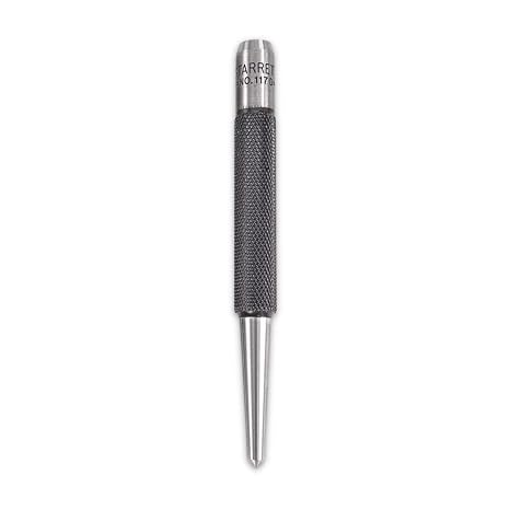 Starrett 117D Centre Punch With Round Shank, 4" Length, 5/32" Tapered Point Diameter