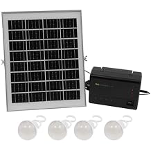 Upgrade Portable Solar Generator, Portable Solar Generator with Solar Panel & 4 LED Bulbs, 12V 4A Solar Power Inverter Generator for Outdoor, Camping(US Standard)