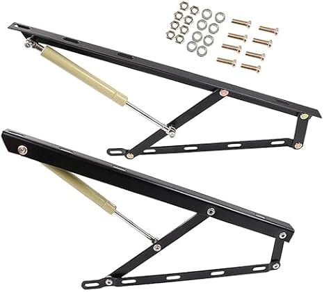 1 Pair Heavy Duty Hydraulic Bed Mechanism Bed Storage Lift, Gas Spring Bed Storage Lift Kit, Bed Lift Support, Folding Lift Up Spring Hinges for Storage Bed Box or Sofa Bed