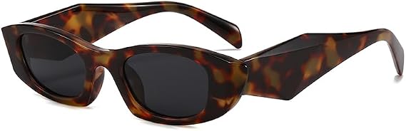 YAMEIZE Retro Narrow Rectangle Sunglasses for Women Men Vintage 90s Thin Rectangular Sunglasses UV400