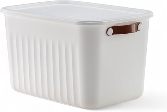 Deconox 1 Adet Düzenleyici Kapaklı Kutu, Dekoratif Saklama Kutusu, Organizer (35cm*25cm*22cm) BEYAZ 15 LİTRE