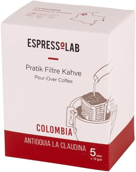 Espressolab Pratik Filtre Kahve - Colombia Antioquia La Claudina - 5 Adet -%100 Arabica