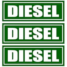 Rogue River Tactical Diesel 6x2 Inch Pack of 3 Diesel Fuel Only Sticker Sign Decal Indoor Outdoor Tractor Truck Gas Fuel Can