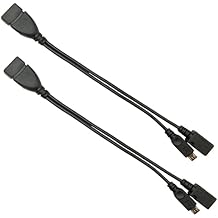2PCS 2-in-1 Micro USB to USB Power Cord, FHBDZVV Micro OTG Cable and Power Cable for Streaming Media Devices/Keyboards/Nintendo Switch/SNES/NES Classic/Alexa TV Stick 4K