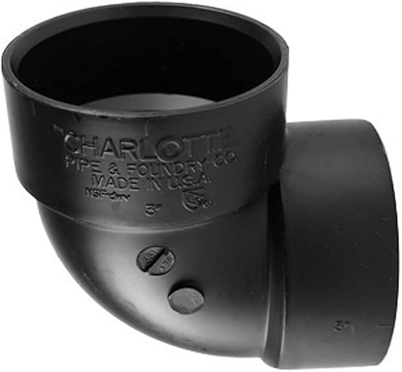 Genova Products 80720 ABS-DWV 90-Degree Vent Elbow, 2"
