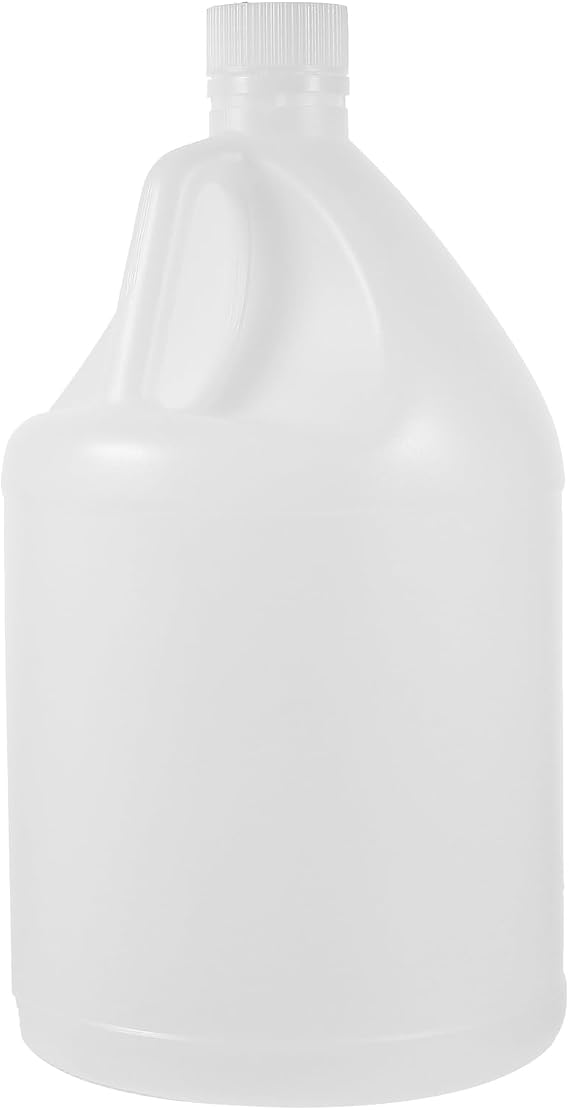 Clear Water Bottles Pitcher Empty One Gallon 4 Liter Bottle Gallon Heavy- Duty HDPE Container Food- Safe Screw- On Cap for Water Sauces Soaps Detergents Liquids Reusable Plastic Food Containers