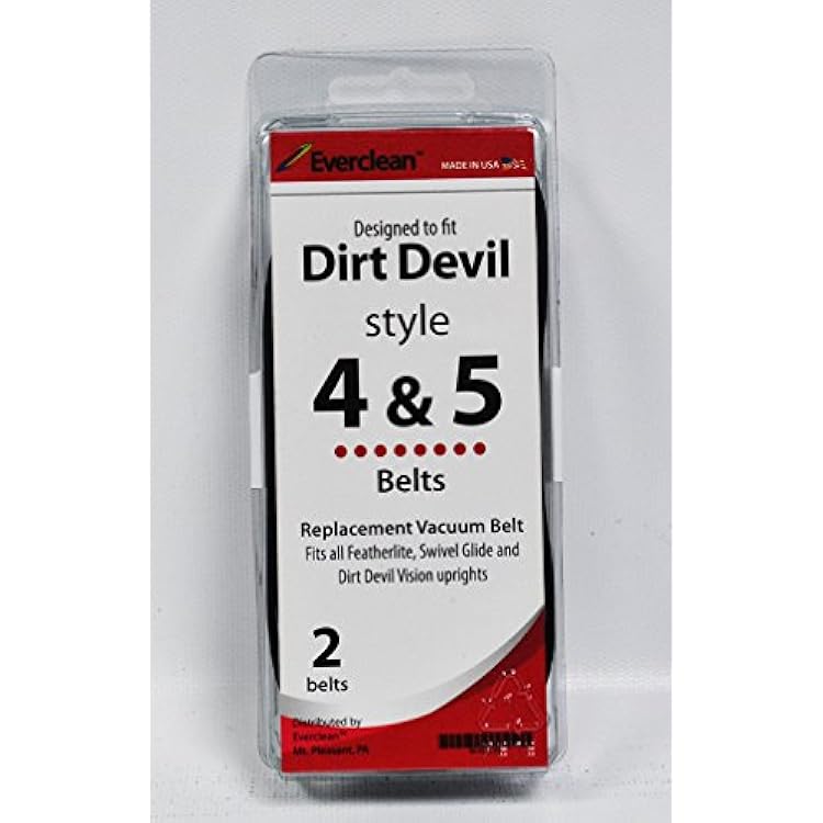 Everclean Style 4 and 5 Vacuum Belts Designed to Fit Dirt Devil 2 Pack