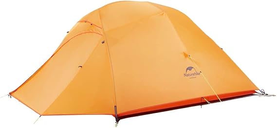 Naturehike Cloud-Up 3 Ultralight Professional Tent 3 Persons Backpacking Hiking Camping Cycling Tent 210T Orange Upgrade
